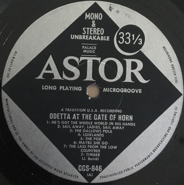 Odetta – At The Gate Of Horn LP vinyl record, image 3 of 4