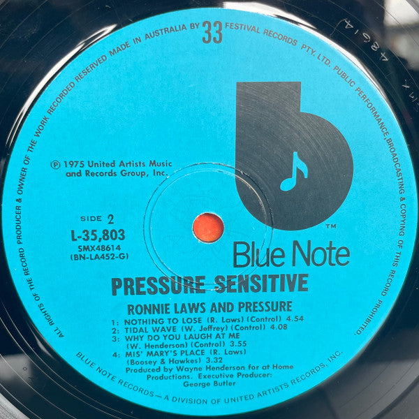 Ronnie Laws, Pressure – Pressure Sensitive LP vinyl record, image 4 of 4