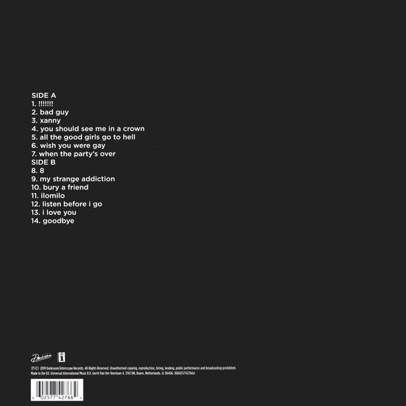 Billie Eilish – When We All Fall Asleep, Where Do We Go? LP vinyl record, image 4 of 10