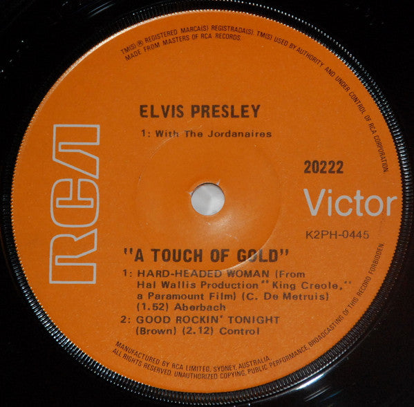 Elvis Presley – A Touch Of Gold Volume 1 7" vinyl record, image 3 of 4