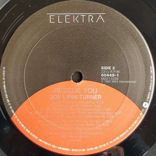 Joe Lynn Turner – Rescue You LP vinyl record, image 4 of 7