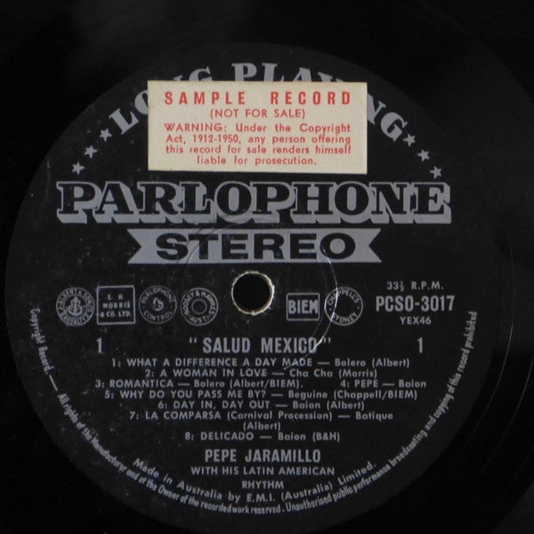 Pepe Jaramillo And His Latin-American Rhythm – Salud Mexico LP vinyl record, image 4 of 5