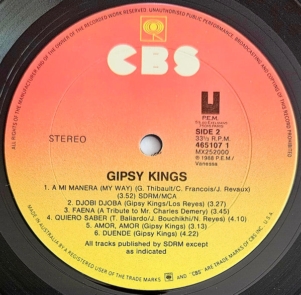 Gipsy Kings – Gipsy Kings LP vinyl record, image 4 of 4