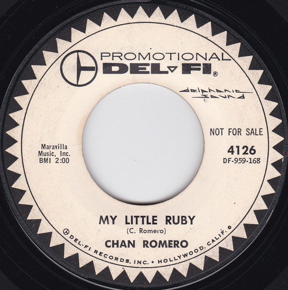 Chan Romero – I Don't Care Now / My Little Ruby 7" vinyl record, image 2 of 2