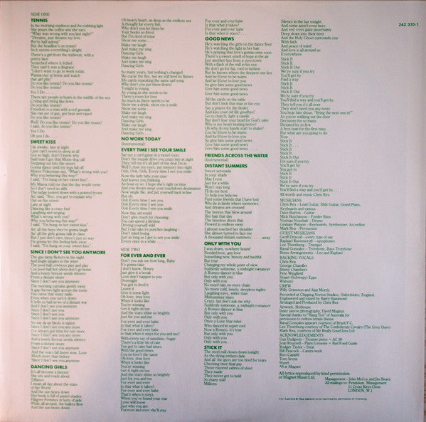 Chris Rea – Tennis LP vinyl record, image 4 of 6
