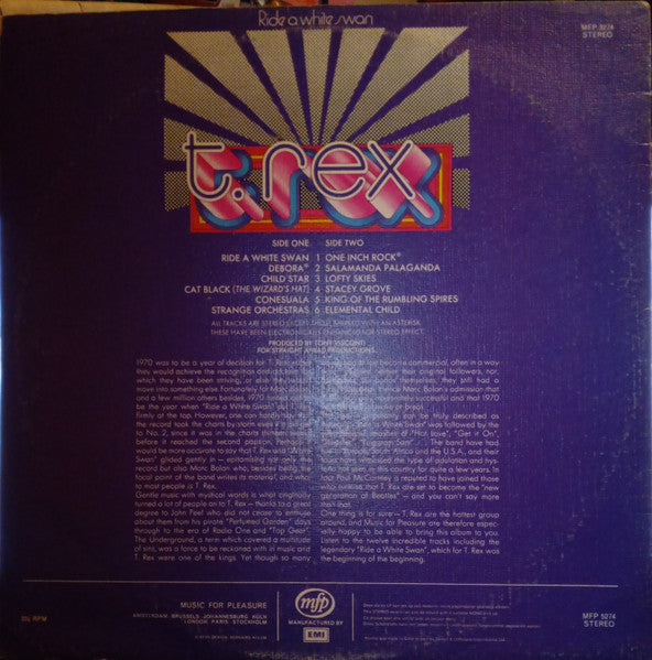 Tyrannosaurus Rex – Ride A White Swan LP vinyl record, image 2 of 4