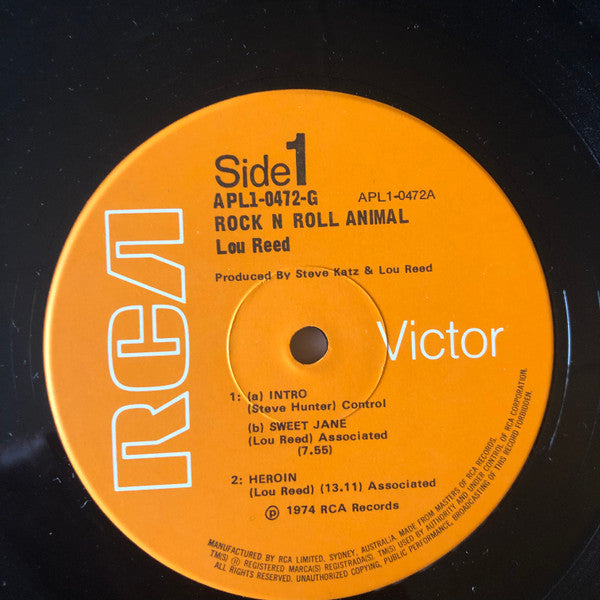 Lou Reed – Rock N Roll Animal LP vinyl record, image 4 of 5
