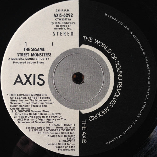 The Monsters Of Sesame Street – A Musical Monster-osity LP vinyl record, image 5 of 6