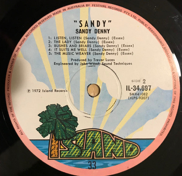 Sandy Denny – Sandy LP vinyl record, image 5 of 5