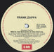 Frank Zappa – Frank Zappa Meets The Mothers Of Prevention (European Version) LP vinyl record, image 5 of 5