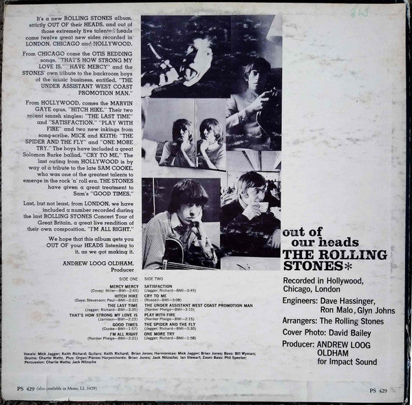 The Rolling Stones – Out Of Our Heads LP vinyl record, image 2 of 4