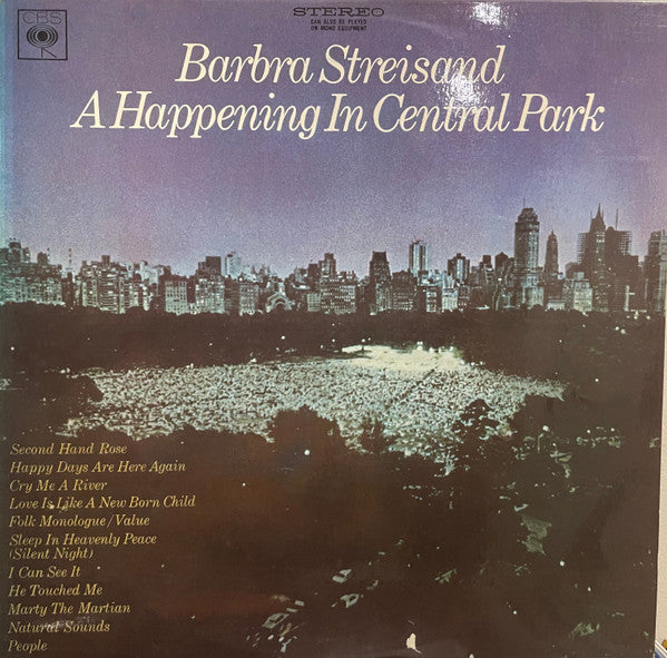 Barbra Streisand – A Happening In Central Park LP vinyl record, image 1 of 4