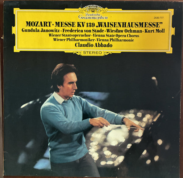 Wolfgang Amadeus Mozart, Gundula Janowitz, Frederica von Stade, Wiesław Ochman, Kurt Moll, Wiener Staatsopernchor, Wiener Philharmoniker, Claudio Abbado – Messe KV 139 „Waisenhausmesse” LP vinyl record, image 1 of 7