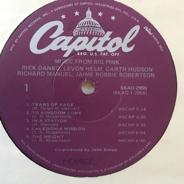 The Band – Music From Big Pink LP vinyl record, image 5 of 6