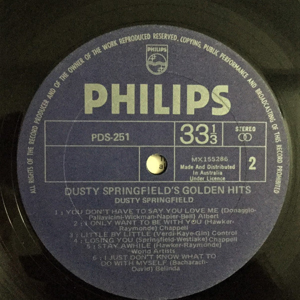 Dusty Springfield – Dusty Springfield's Golden Hits LP vinyl record, image 5 of 5