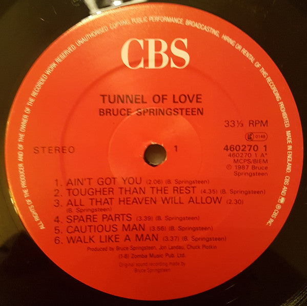 Bruce Springsteen – Tunnel Of Love LP vinyl record, image 5 of 6