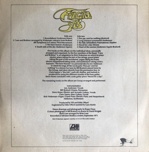 Yes – Fragile LP vinyl record, image 4 of 10