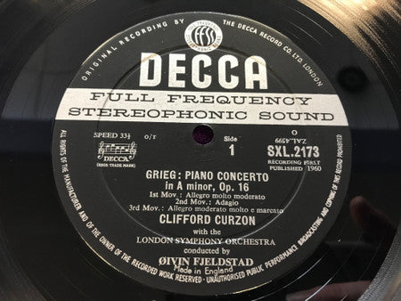 Edvard Grieg, Henry Litolff, César Franck, Clifford Curzon – Piano Concerto / Scherzo / Symphonic Variations LP vinyl record, image 3 of 5