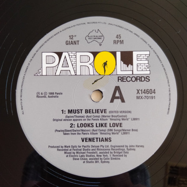 The Venetians – Must Believe 12" vinyl record, image 3 of 4