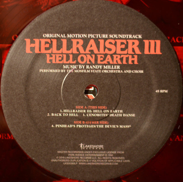Randy Miller – Hellraiser III: Hell On Earth (Original Motion Picture Soundtrack) (2xLP) LP vinyl record, image 3 of 10