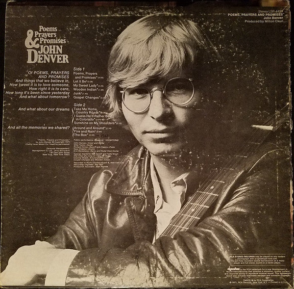 John Denver – Poems, Prayers & Promises LP vinyl record, image 2 of 5