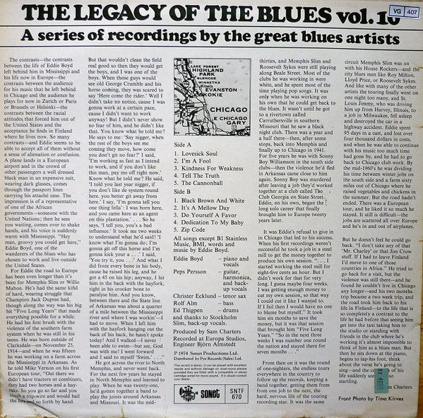 Eddie Boyd – The Legacy Of The Blues Vol. 10 LP vinyl record, image 2 of 6