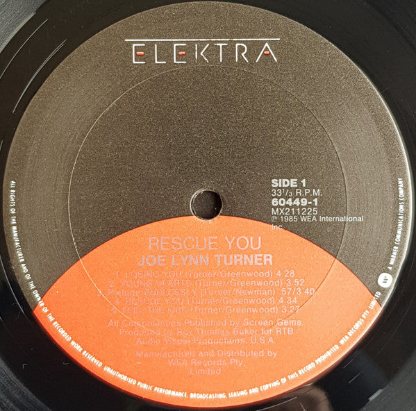 Joe Lynn Turner – Rescue You LP vinyl record, image 3 of 7