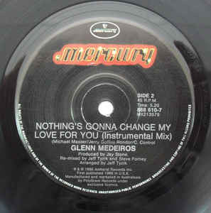 Glenn Medeiros – Nothing's Gonna Change My Love For You 7" vinyl record, image 2 of 2