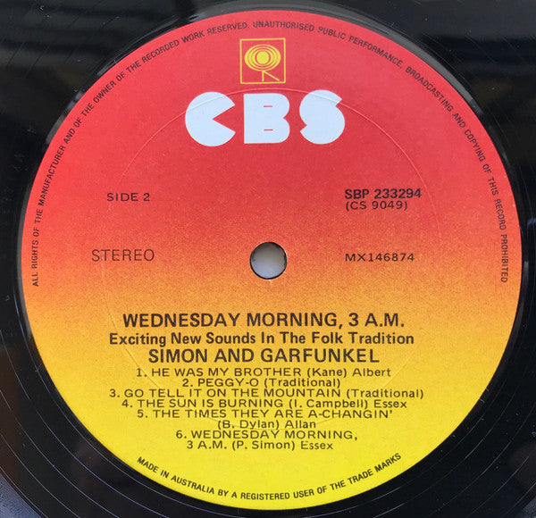 Simon & Garfunkel – Wednesday Morning, 3 A.M. LP vinyl record, image 4 of 4