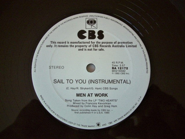 Men At Work – Sail To You 12" vinyl record, image 3 of 3