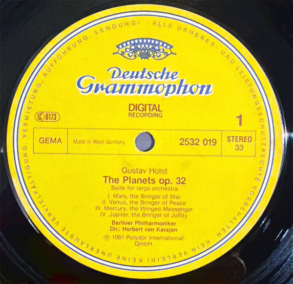 Gustav Holst, Berliner Philharmoniker, Herbert von Karajan – The Planets LP vinyl record, image 3 of 4