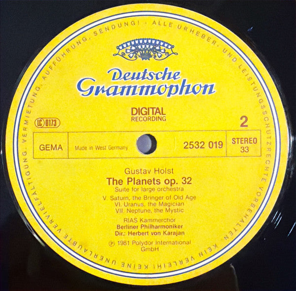 Gustav Holst, Berliner Philharmoniker, Herbert von Karajan – The Planets LP vinyl record, image 4 of 4