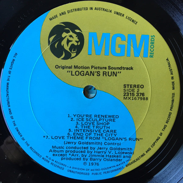 Jerry Goldsmith – Logan's Run (Original Motion Picture Soundtrack) LP vinyl record, image 6 of 6
