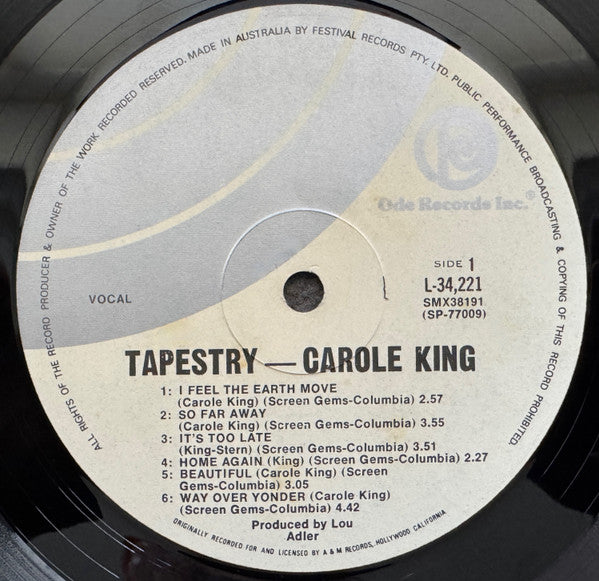 Carole King – Tapestry LP vinyl record, image 3 of 8