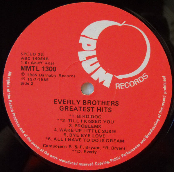 Everly Brothers – Greatest Hits LP vinyl record, image 4 of 4