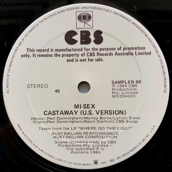 Mi-Sex – 5 O'Clock (In The Morning) 12" vinyl record, image 2 of 2