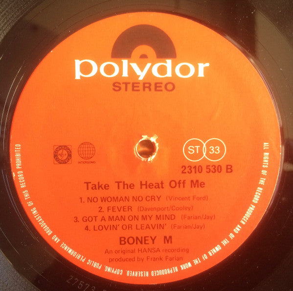 Boney M. – Take The Heat Off Me LP vinyl record, image 4 of 4