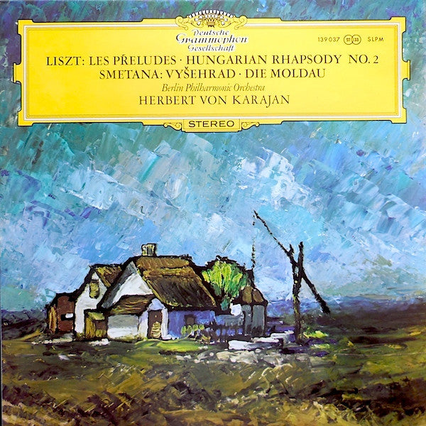 Franz Liszt, Bedřich Smetana, Berliner Philharmoniker, Herbert von Karajan – Les Preludes / Hungarian Rhapsody No.2 / Vysehrad / Die Moldau LP vinyl record, image 1 of 4