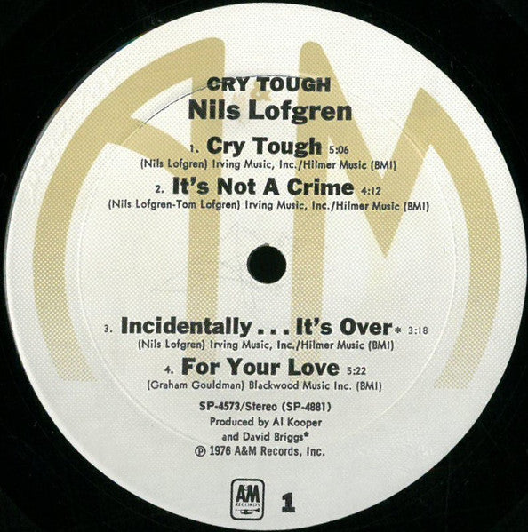 Nils Lofgren – Cry Tough LP vinyl record, image 3 of 4
