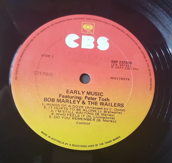 Bob Marley & The Wailers – Early Music LP vinyl record, image 3 of 4