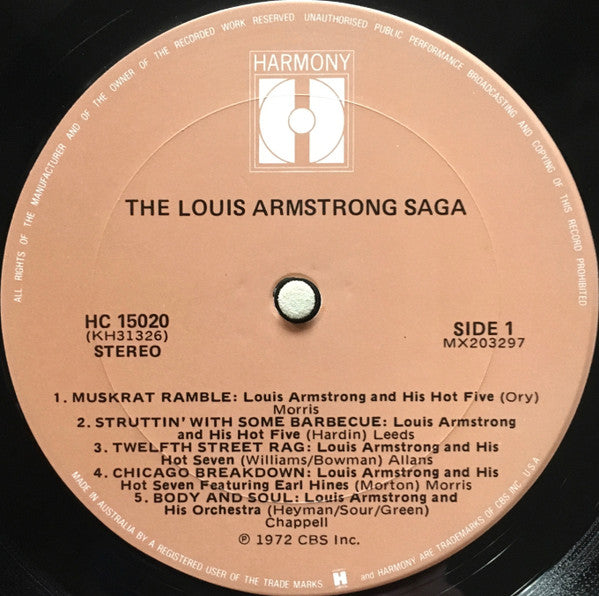 Louis Armstrong – The Louis Armstrong Saga LP vinyl record, image 3 of 4