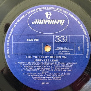 Jerry Lee Lewis – The "Killer" Rocks On LP vinyl record, image 3 of 3
