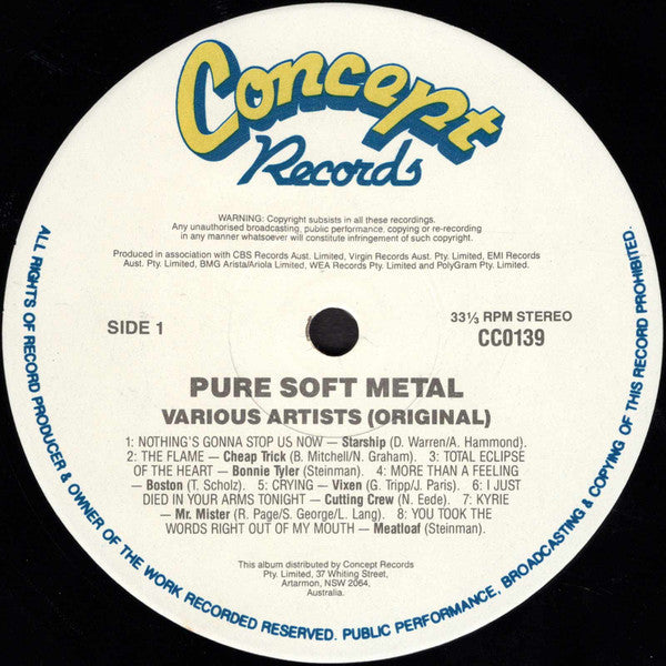 Various – Pure Soft Metal LP vinyl record, image 3 of 4
