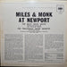The Miles Davis Sextet, The Thelonious Monk Quartet – Miles & Monk At Newport LP vinyl record, image 2 of 4