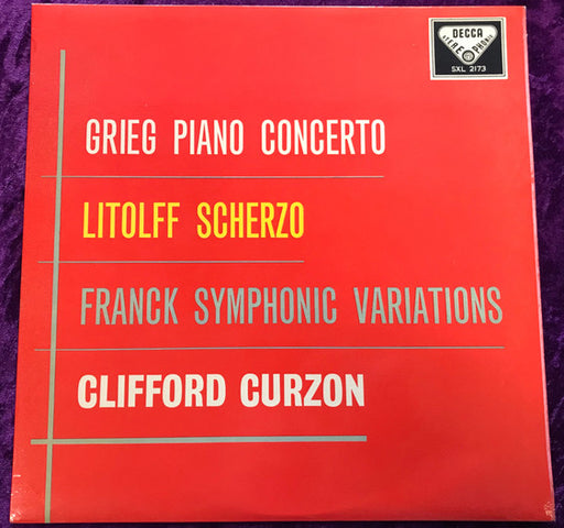 Edvard Grieg, Henry Litolff, César Franck, Clifford Curzon – Piano Concerto / Scherzo / Symphonic Variations LP vinyl record, image 1 of 5