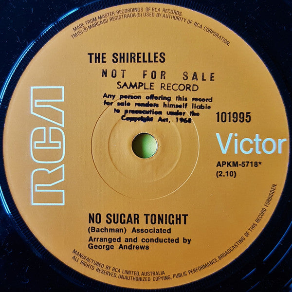 The Shirelles – No Sugar Tonight / Strange, I Still Love You 7" vinyl record, image 2 of 3