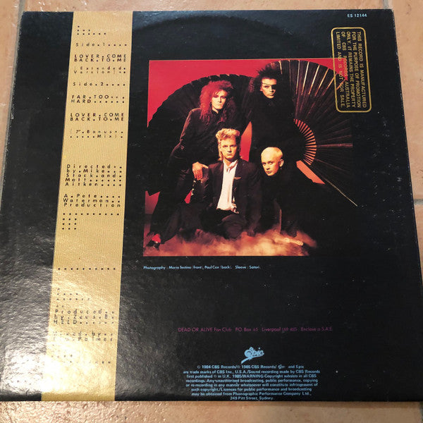 Dead Or Alive – Lover Come Back To Me 12" vinyl record, image 2 of 5