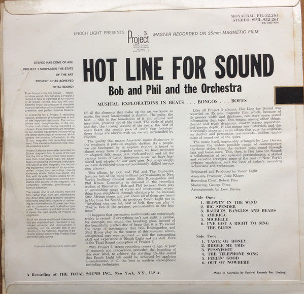 Bob & Phil And The Orchestra – Hot Line For Sound (Musical Explorations In Beats...Bongos...Boffs) LP vinyl record, image 2 of 4