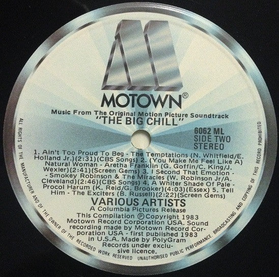 Various – The Big Chill (Original Motion Picture Soundtrack) LP vinyl record, image 5 of 5