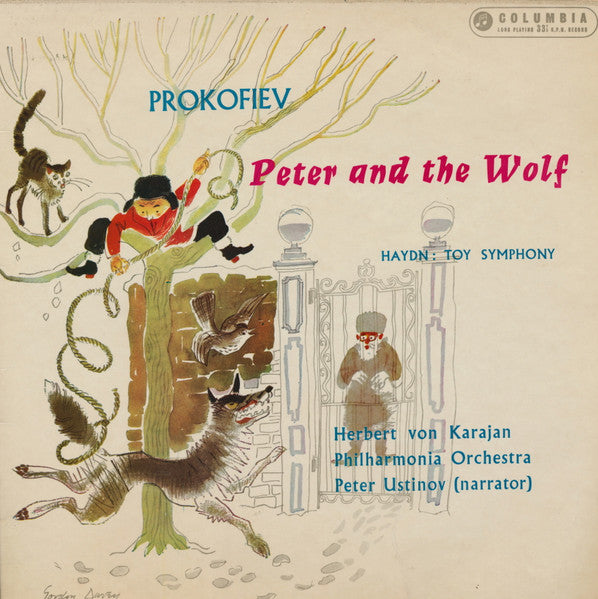 Herbert von Karajan, Philharmonia Orchestra, Peter Ustinov – Peter and the Wolf / Toy Symphony LP vinyl record, image 1 of 4